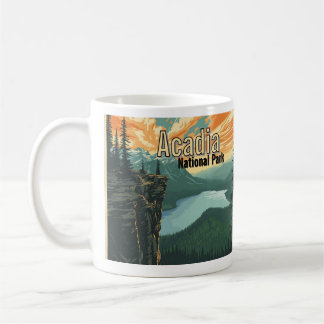 Illustration des Acadia National Parks im Retro-St Kaffeetasse