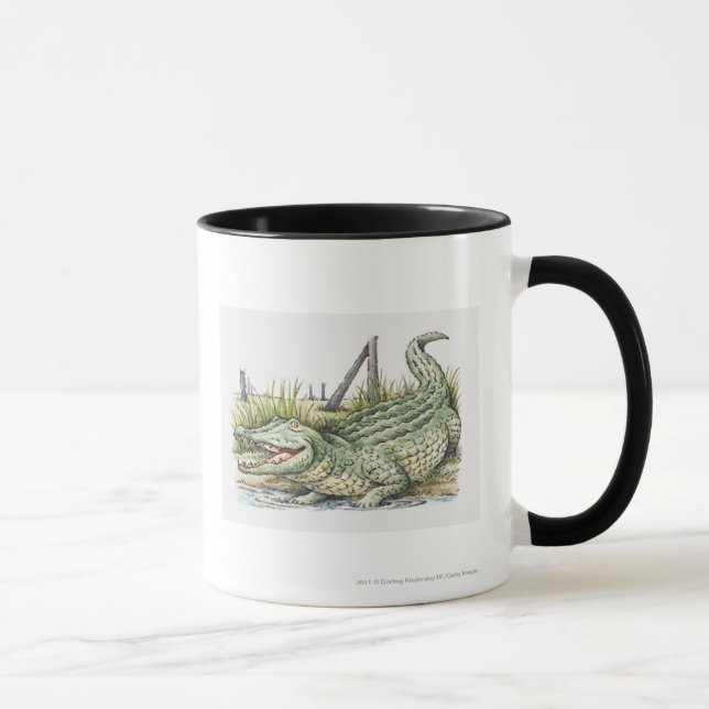 Illustration des Alligators auf dem Ufer Tasse (Rechts)