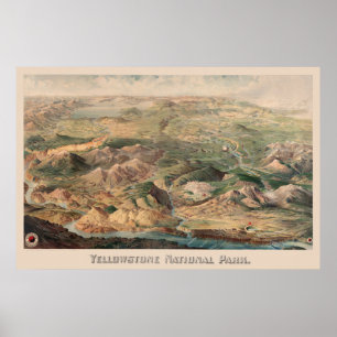 Illustration des alten Yellowstone Poster