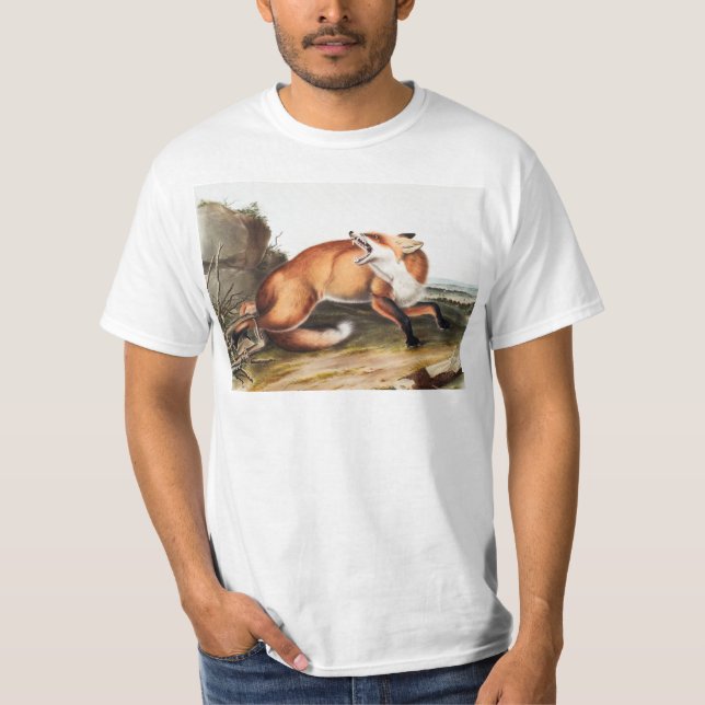 Illustration des Amerikanischen Rotfuchs (Vulpes F T-Shirt (Vorderseite)