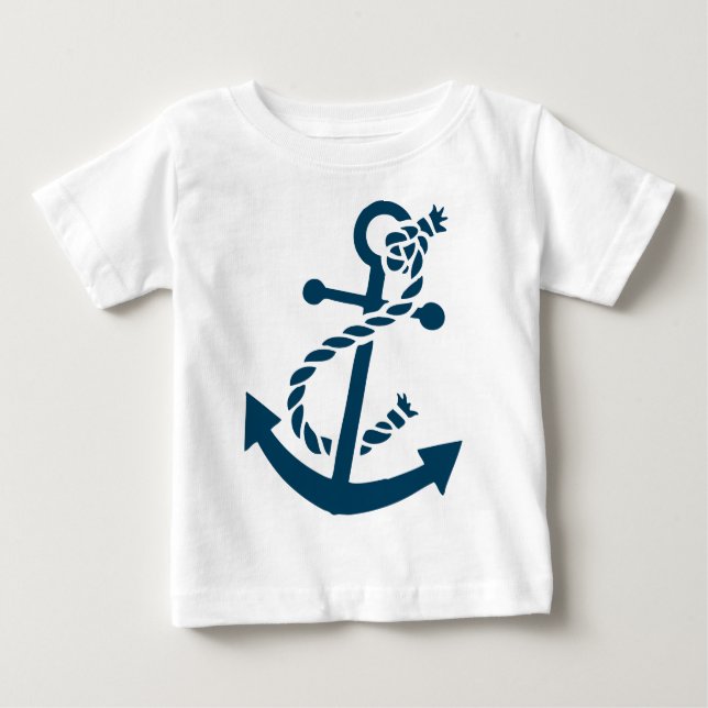 Illustration des Ankerboots der niedlichen Marine Baby T-shirt (Vorderseite)