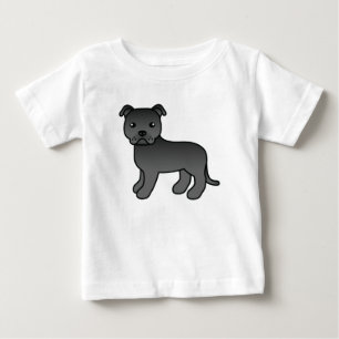 Illustration des Black Staffordshire Bull Terrier  Baby T-shirt