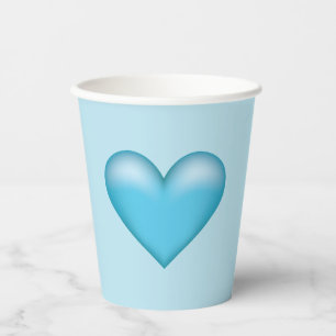 Illustration des blauen Herzens Pappbecher