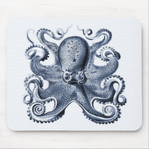 Illustration des blauen Kraken von Ernst Haeckel Mousepad