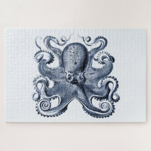 Illustration des blauen Kraken von Ernst Haeckel Puzzle