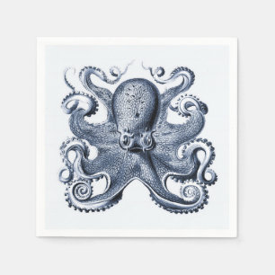 Illustration des blauen Kraken von Ernst Haeckel Serviette
