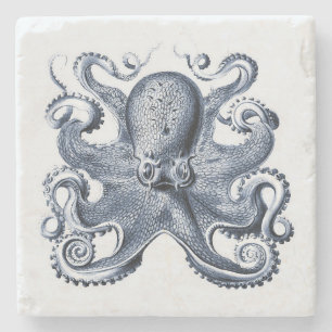 Illustration des blauen Kraken von Ernst Haeckel Steinuntersetzer