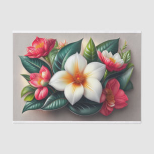 Illustration des Blumenrotes Tropisches Bouquet Seidenpapier