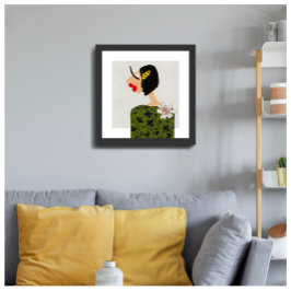 Illustration des Blütenmädchens 2 Poster