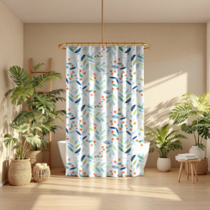 Illustration des botanischen Musters Pastel Wasser Duschvorhang