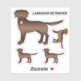 Illustration des braunen Labrador Retriever Cartoo Aufkleber