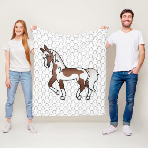 Illustration des braunen Pinto Trotting Cartoon Fleecedecke