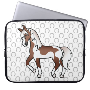 Illustration des braunen Pinto Trotting Cartoon Laptopschutzhülle