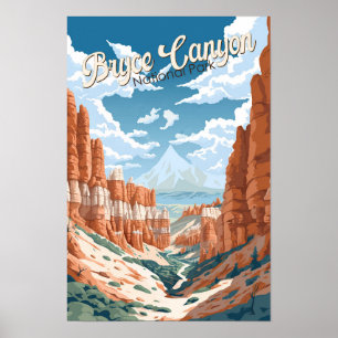 Illustration des Bryce Canyon National Park Trails Poster