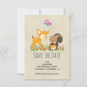 Illustration des Cartoon der niedlichen Waldbewohn Save The Date
