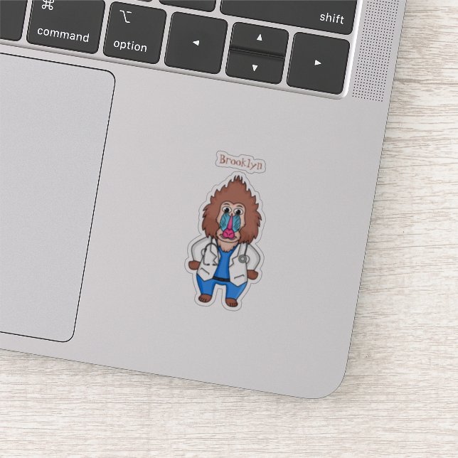Illustration des Cartoon eines Funny mandrill Aufkleber (Ausschnitt)