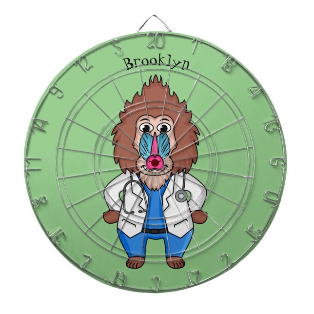 Illustration des Cartoon eines Funny mandrill Dartscheibe (vorne)
