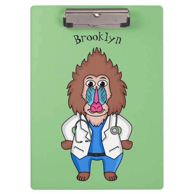 Illustration des Cartoon eines Funny mandrill Klemmbrett (Vorderseite)
