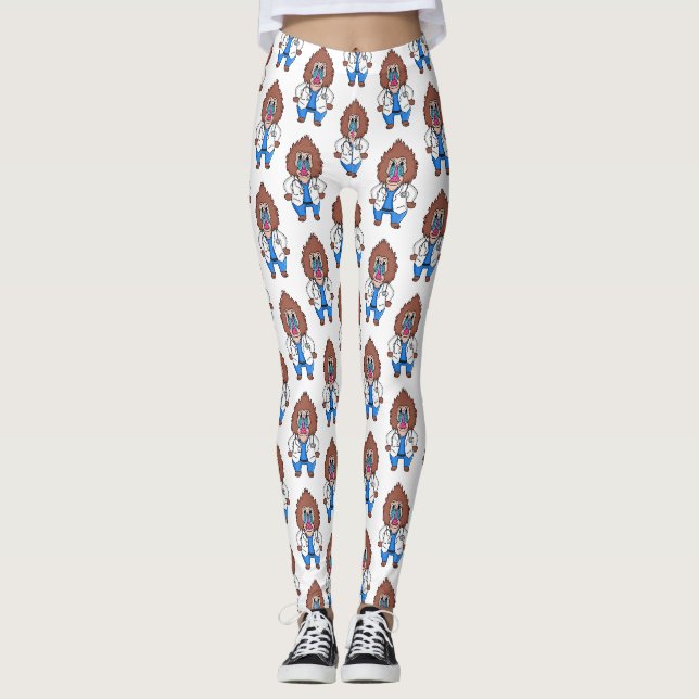 Illustration des Cartoon eines Funny mandrill Leggings (Vorderseite)