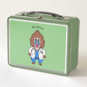Illustration des Cartoon eines Funny mandrill Metall Brotdose