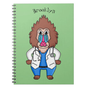 Illustration des Cartoon eines Funny mandrill Notizblock