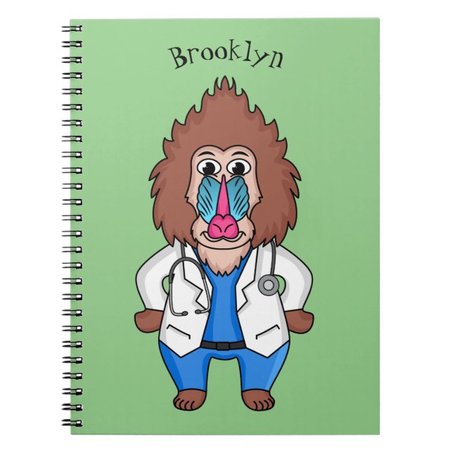 Illustration des Cartoon eines Funny mandrill Notizblock (Vorderseite)