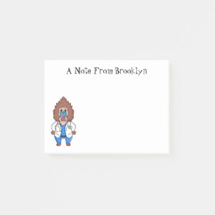 Illustration des Cartoon eines Funny mandrill Post-it Klebezettel