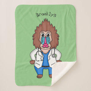 Illustration des Cartoon eines Funny mandrill Sherpadecke