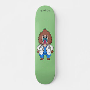 Illustration des Cartoon eines Funny mandrill Skateboard