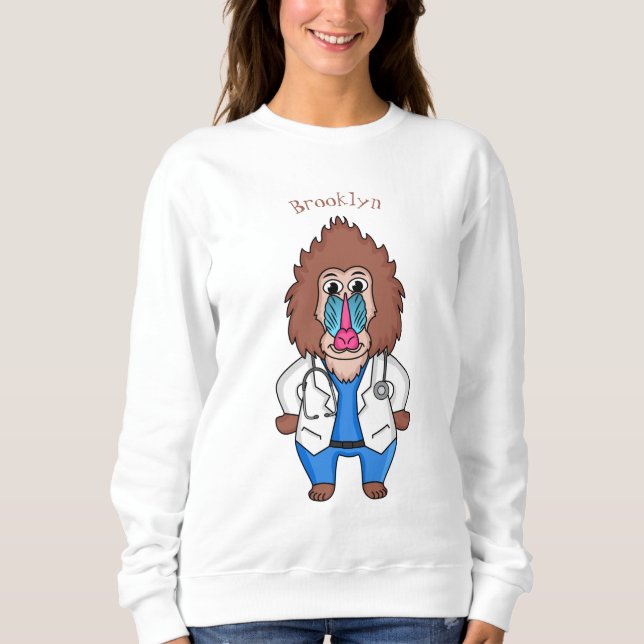 Illustration des Cartoon eines Funny mandrill Sweatshirt (Vorderseite)