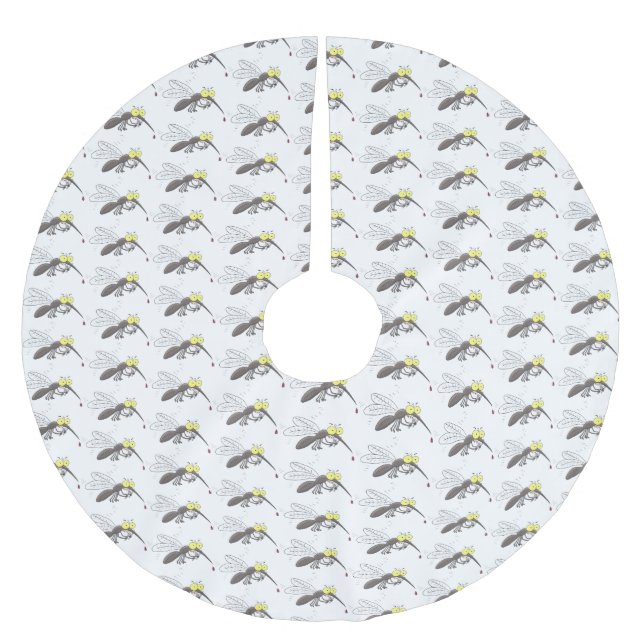 Illustration des Cartoon von Moskitos Polyester Weihnachtsbaumdecke (Vorderseite)