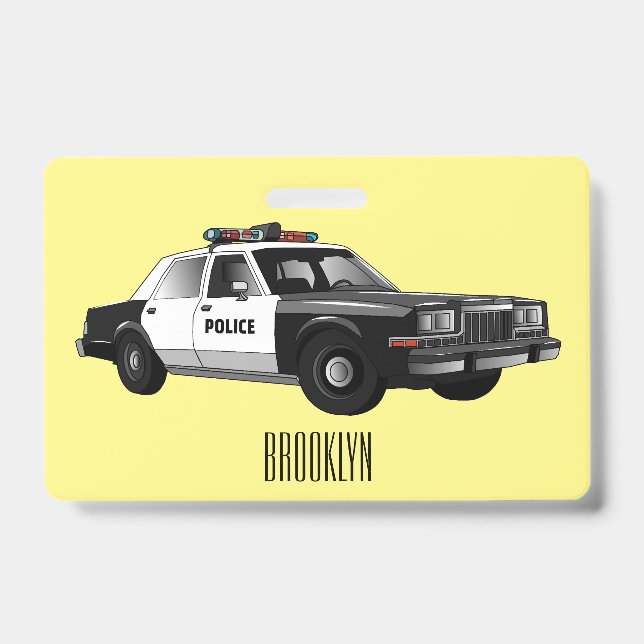 Illustration des Cartoon von Polizeiwagen Ausweis (Vorderseite)