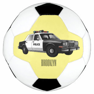 Illustration des Cartoon von Polizeiwagen Fußball