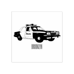 Illustration des Cartoon von Polizeiwagen Gummistempel