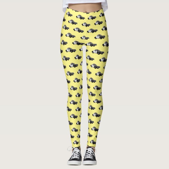 Illustration des Cartoon von Polizeiwagen Leggings (Vorderseite)