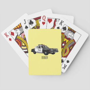 Illustration des Cartoon von Polizeiwagen Spielkarten