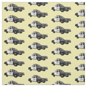 Illustration des Cartoon von Polizeiwagen Stoff