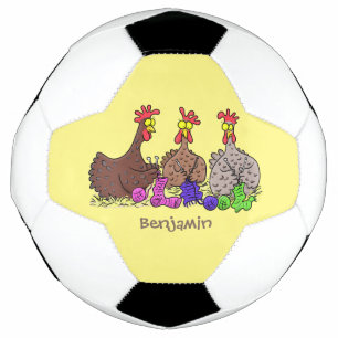 Illustration des Cartoon von Strickhühnern Fußball