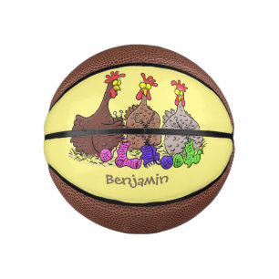 Illustration des Cartoon von Strickhühnern Mini Basketball
