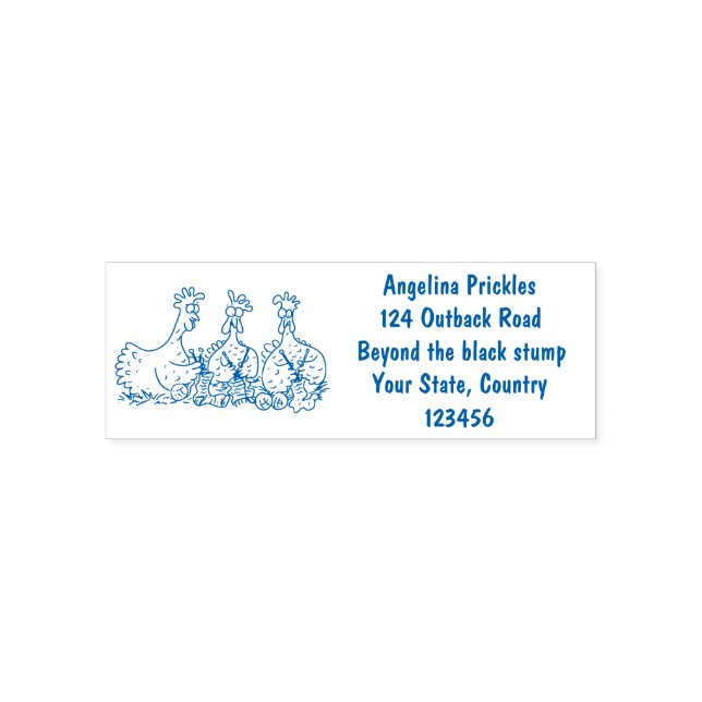 Illustration des Cartoon von Strickhühnern Permastempel (Design)