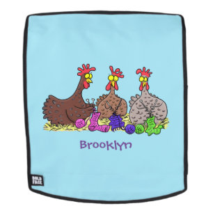 Illustration des Cartoon von Strickhühnern Rucksack