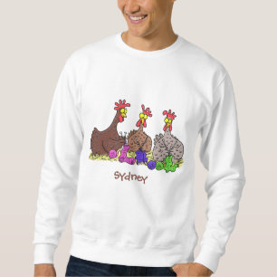 Illustration des Cartoon von Strickhühnern Sweatshirt