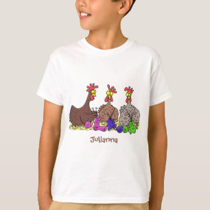 Illustration des Cartoon von Strickhühnern T-Shirt