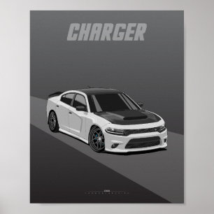 Illustration des Charger Widebody Muscle Sedans Poster