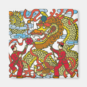Illustration des chinesischen Drachen in chinesisc Magnet