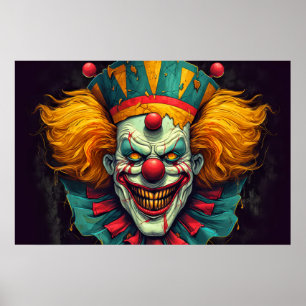 Illustration des Clowns "Super Creepy Carnival" Poster