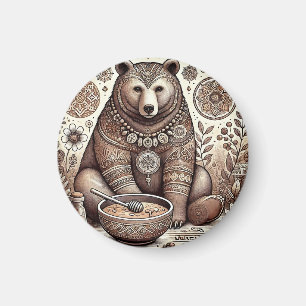 Illustration des dekorativen Bären Magnet