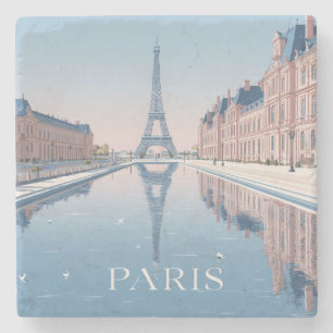 Illustration des Eiffelturms in Paris Steinuntersetzer