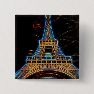 Illustration des Eiffelturms - Paris, Frankreich Button