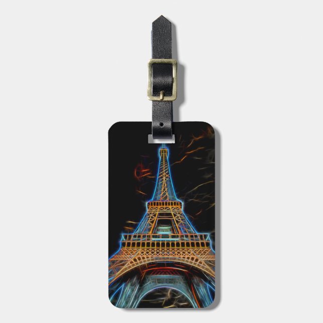 Illustration des Eiffelturms - Paris, Frankreich Gepäckanhänger (Vorderseite vertikal)